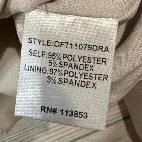 Long Sleeve Surplice Crop Top, Blouse, Size Small, Champagne, V-neck, Satin - Picture 7 of 9